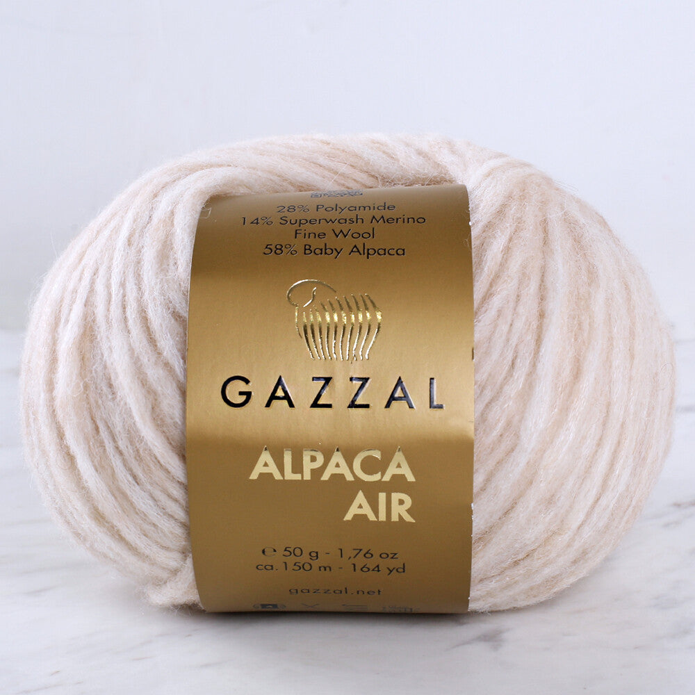 Gazzal Alpaca Air Krem El Örgü İpi - C:71